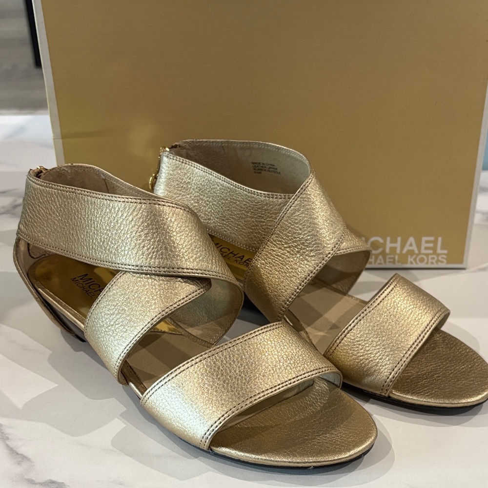 Michael Kors Gold Strappy Sandals